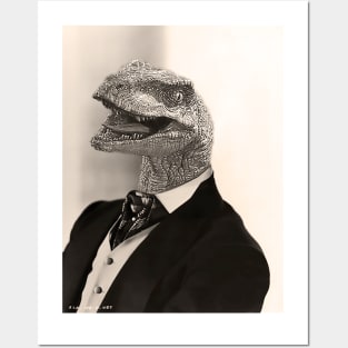 Gentleman Velociraptor having a Laugh Posters and Art